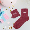 Chaussettes - Femme - Rouge avec paillettes - Petite bombe - Taille 36/42 - Humour - Cadeau