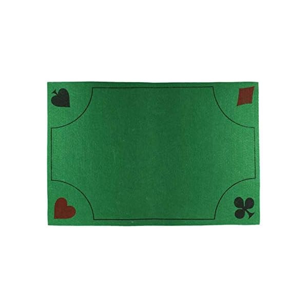photo-Tapis de jeu - Pour jeux de cartes et dés - Vert - Recto/verso - 60x40cm