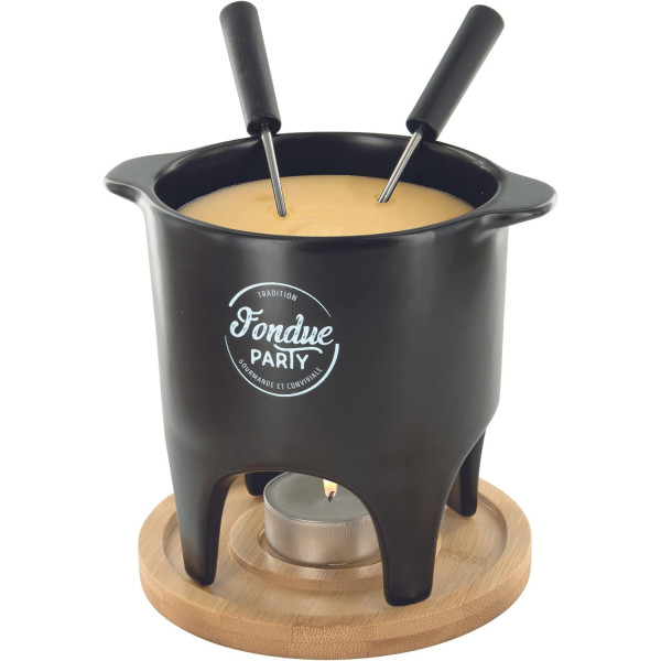 Appareil à fondue - 2 personnes - Fondue au fromage/Chocolat - Chauffe à la bougie
