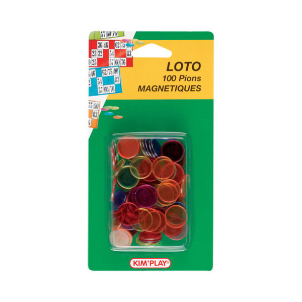 photo-Jeu de cartes - Jeu du bingo - Pions aimantés - Lot de 100 - Assortiment couleur