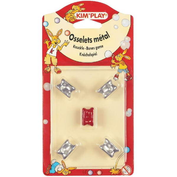 photo-Jeu d'osselets - Métal - Jeu de récréation - Enfant - 5 osselets - Dès 5 ans
