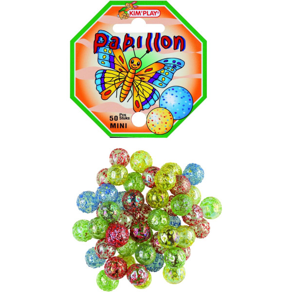 photo-Mini billes - Filet de 50 billes - Assortiments couleurs - Papillon - Jeu - Enfant