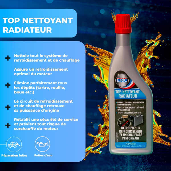 Additif - Nettoyant système refroidissement et chauffage - Radiateur - ERC - 200ml