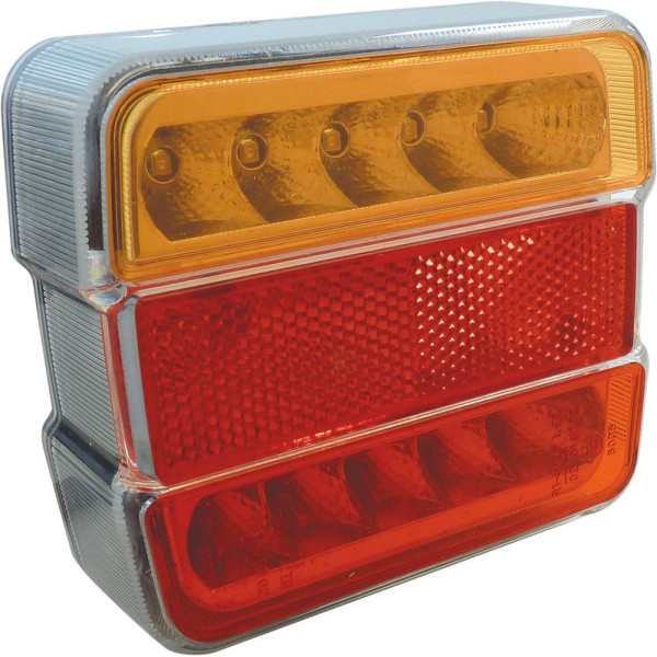 photo-Feu arrière - LED - Orange/Rouge - Précâblé - 4 fonctions - 12V - Remorque - Caravane