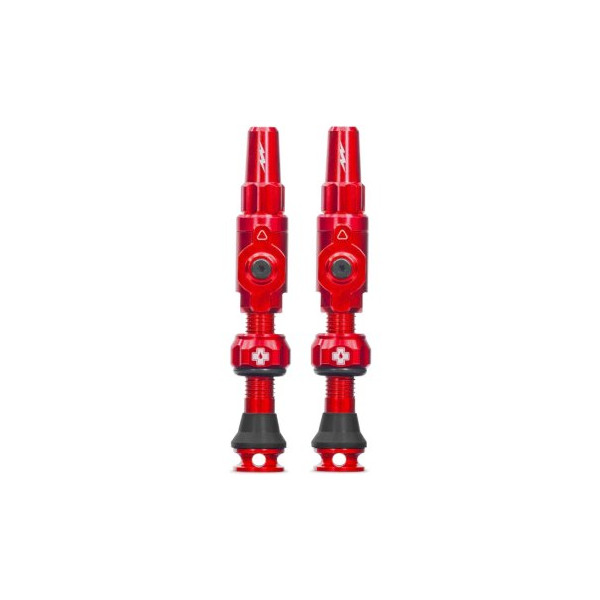 photo-Valves - Tubeless - Big Bore Lite - Rouge - 2XL - Pour gonflage maximal - Vélo - VTT - Muc-Off