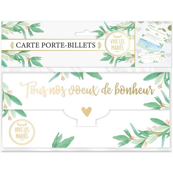 photo-Carte porte-billets - Pour mariage - Pour chèques, billets - Enveloppe incluse
