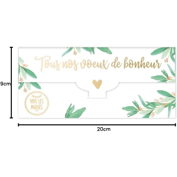Carte porte-billets - Pour mariage - Pour chèques, billets - Enveloppe incluse