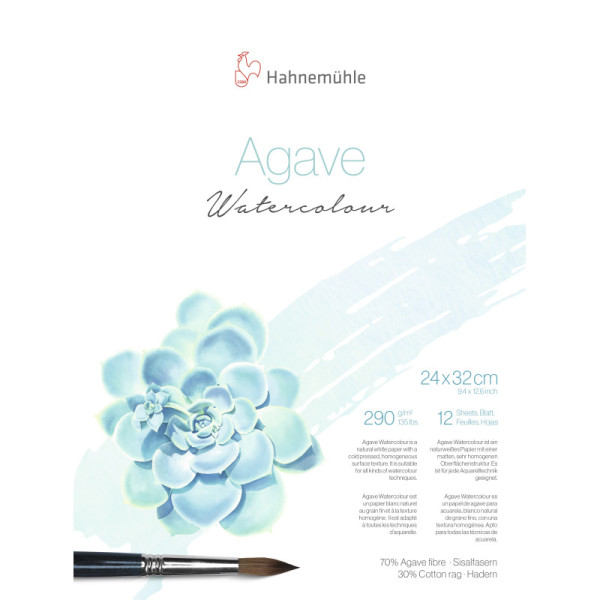 photo-Bloc - Aquarelle - 24x32cm - 290g - 12 feuilles - Grain fin - Hahnemühle - Agave