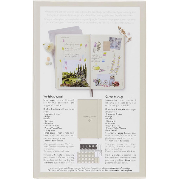 Carnet - Journal de mariage - Wedding journal - 13x21cm  - Cahier passion - Moleskine