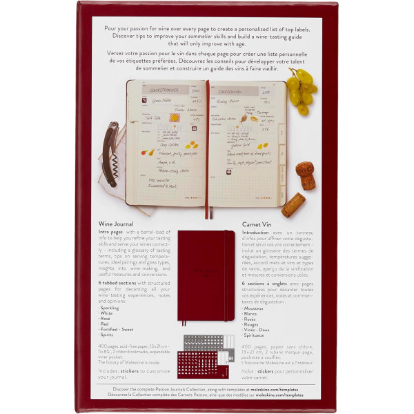 Carnet - Pour amateur de vins - Œnologie - Cahier passion - Moleskine