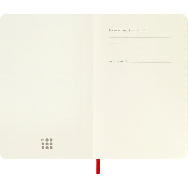 Carnet - 9x14cm - Rouge - 192 pages blanches - Couverture souple - Moleskine
