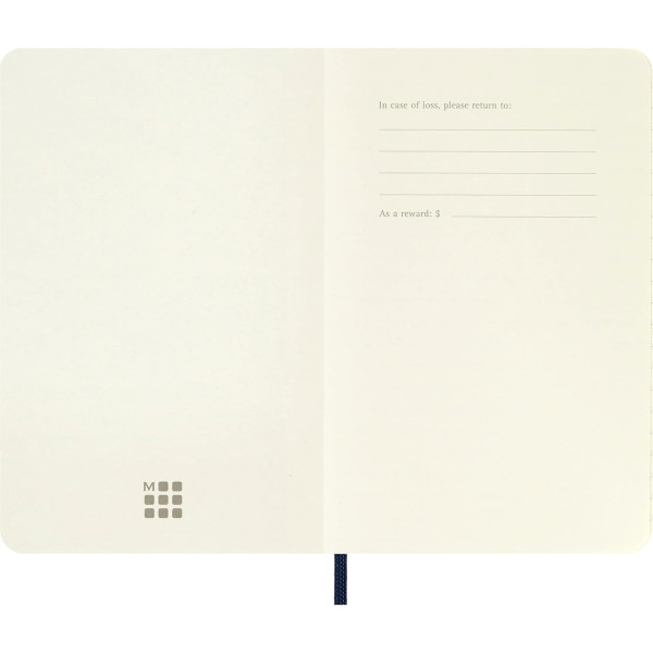 Carnet - 9x14cm - Bleu - 192 pages lignées - Couverture souple - Moleskine