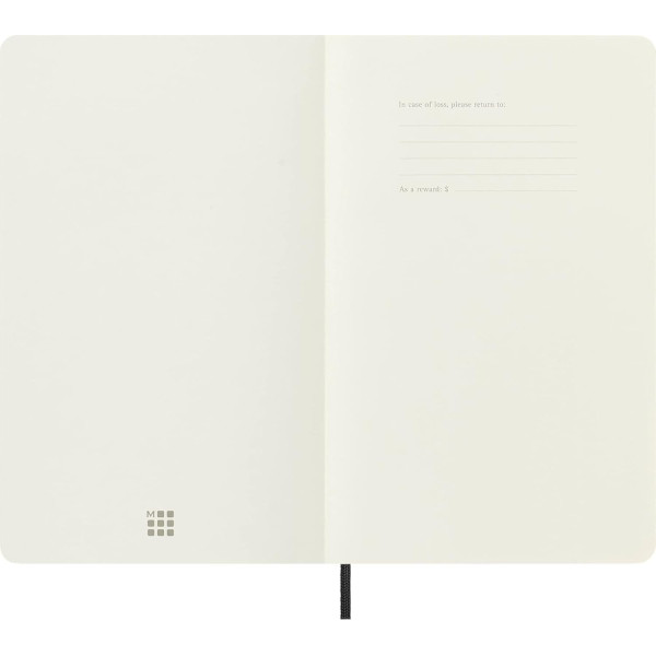 Carnet - 13x21cm - Noir - 192 pages blanches - Couverture souple - Moleskine