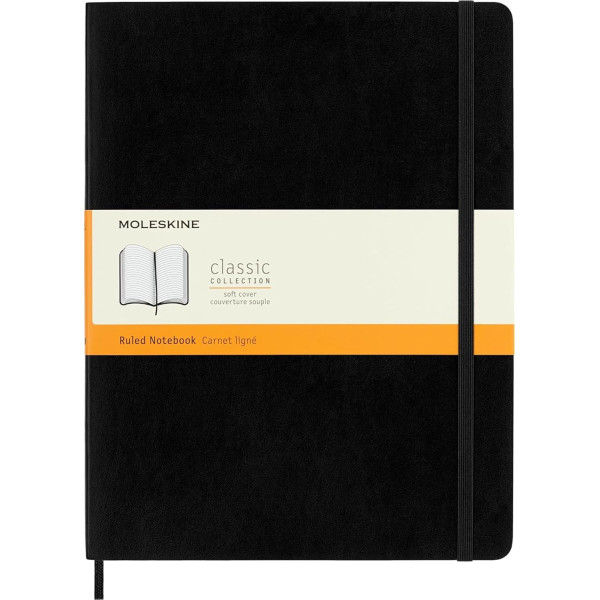 photo-Carnet - 19x25cm - Noir - 192 pages lignées - Couverture souple - Moleskine