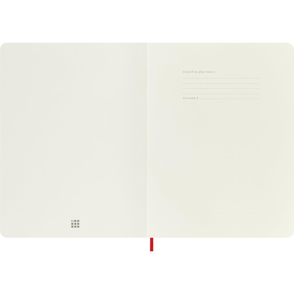 Carnet - 19x25cm - Rouge - 192 pages blanches - Couverture souple - Moleskine