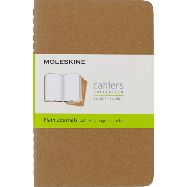 photo-3 carnets - 9x14cm - Kraft - 80 pages blanches - Couverture souple - Moleskine