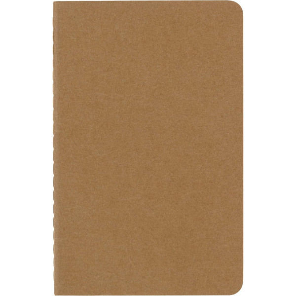 3 carnets - 9x14cm - Kraft - 80 pages blanches - Couverture souple - Moleskine
