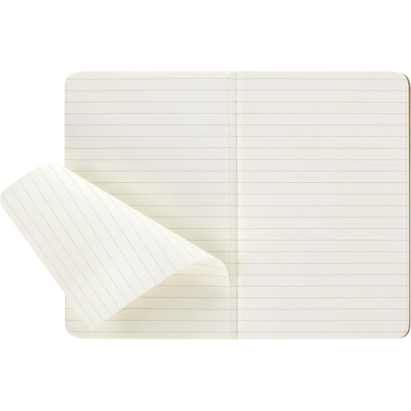 3 carnets - 9x14cm - Kraft - 80 pages lignées - Couverture souple - Moleskine