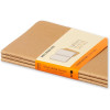3 carnets - 9x14cm - Kraft - 80 pages lignées - Couverture souple - Moleskine