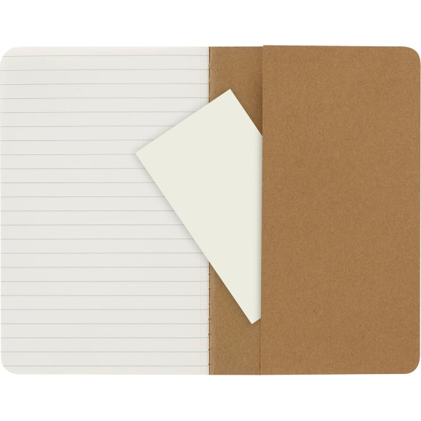3 carnets - 13x21cm - Kraft - 80 pages lignées - Couverture souple - Moleskine