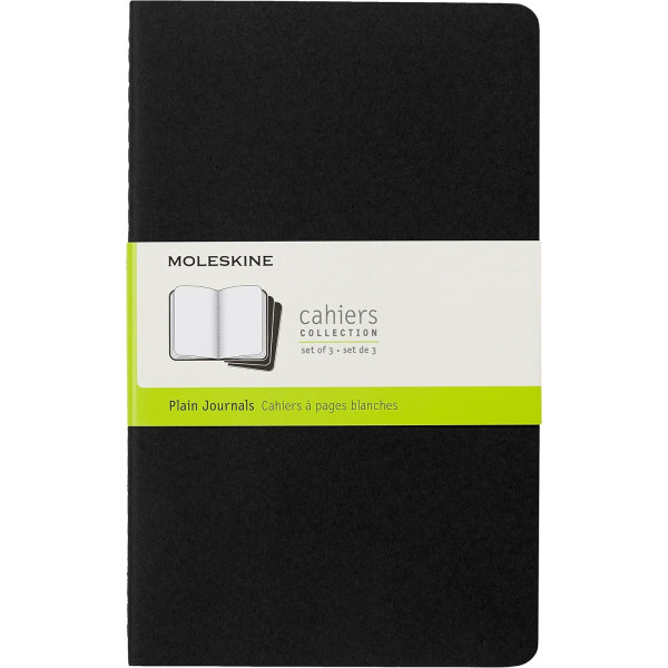 photo-3 carnets - 13x21cm - Noir - 80 pages blanches - Couverture souple - Moleskine