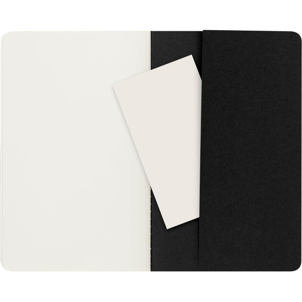 3 carnets - 13x21cm - Noir - 80 pages blanches - Couverture souple - Moleskine