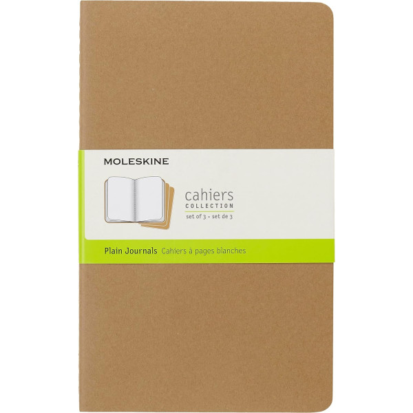 photo-3 carnets - 13x21cm - Kraft - 80 pages blanches - Couverture souple - Moleskine