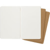 3 carnets - 13x21cm - Kraft - 80 pages blanches - Couverture souple - Moleskine