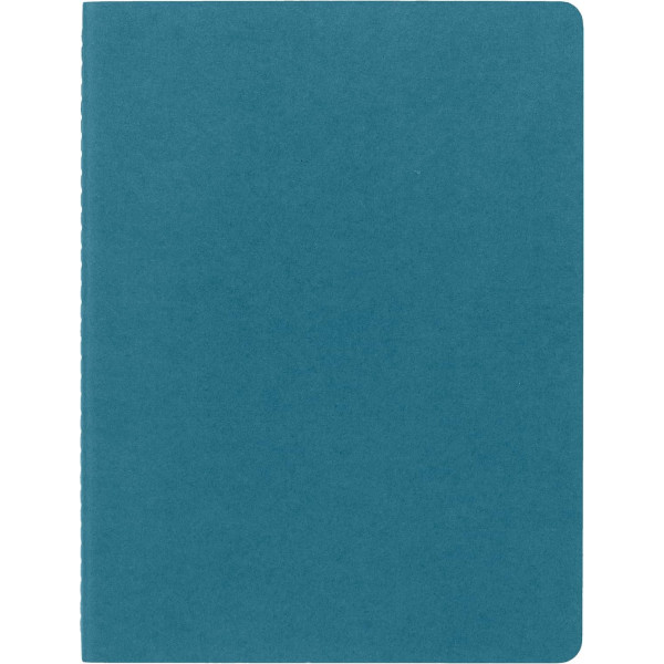 3 carnets - 19x25cm - Turquoise - 120 pages blanches - Couverture souple - Moleskine