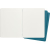 3 carnets - 19x25cm - Turquoise - 120 pages blanches - Couverture souple - Moleskine