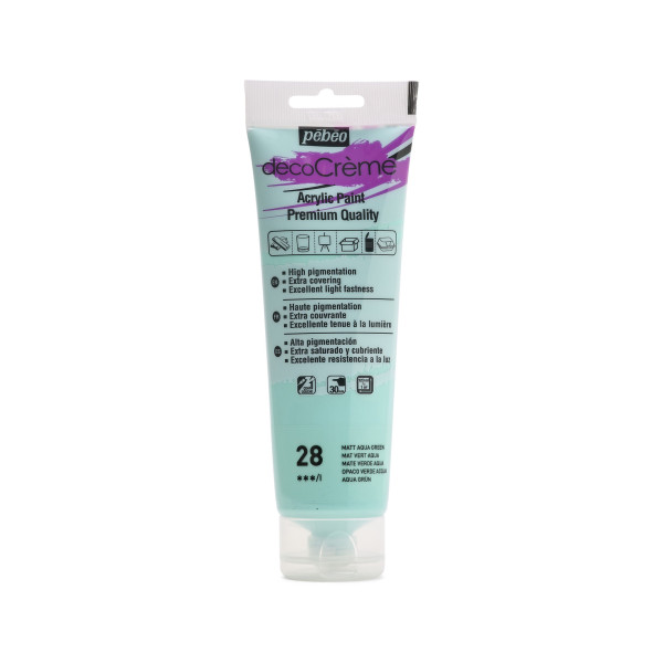 photo-Peinture acrylique - Vert aqua - Mat - 28 - Multi-supports - DécoCrème - Pébéo - 120ml
