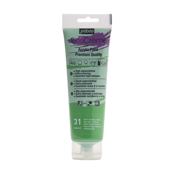 photo-Peinture acrylique - Vert tropical - Mat - 31 - Multi-supports - DécoCrème - Pébéo - 120ml