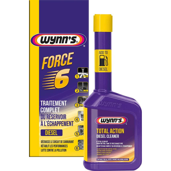 photo-Additif - Traitement complet du système - Diesel - 6 en 1 - Décrasse, optimise - Wynn's