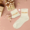 Chaussettes - Femme - Beige avec paillettes - Pétillante - Taille 36/42 - Humour - Cadeau