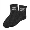 photo-Chaussettes - Femme - Noir avec paillettes - Grande gueule - Taille 36/42 - Humour - Cadeau