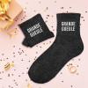 Chaussettes - Femme - Noir avec paillettes - Grande gueule - Taille 36/42 - Humour - Cadeau