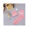 Chaussettes - Femme - Rose avec paillettes - Charmante - Taille 36/42 - Humour - Cadeau