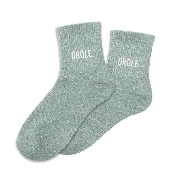 photo-Chaussettes - Femme - Vert avec paillettes - Drôle - Taille 36/42 - Humour - Cadeau