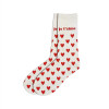 photo-Chaussettes - Femme - Beige avec paillettes - Je t'aime - Taille 36/42 - Humour - Cadeau