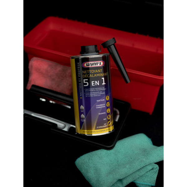 Additif - Nettoyant décalaminant - Diesel - 5en1 - Injecteurs, soupapes - Wynn's
