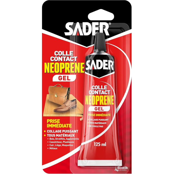photo-Colle - Extra-forte - Néoprène - Gel - Tous matériaux - Puissant - Sader - 125ml