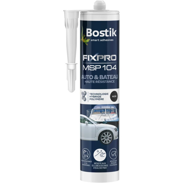 photo-Mastic - Colle et joint - Noir - Auto/bateau - Hybride polymère - Résistant - Bostik MSP104