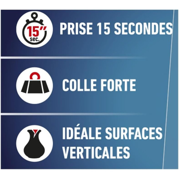 Colle extra forte - Transparente - Gel - Instantanée - Tous matériaux - Sader