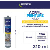 Mastic - Spécial peinture - Acrylique - Intérieur - Blanc - Joints et fissures - Bostik - 310ml