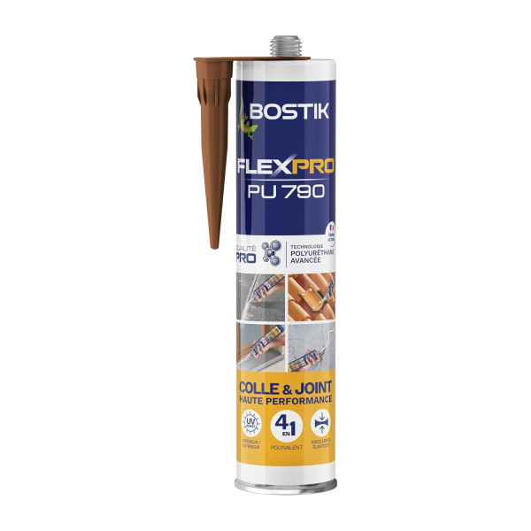 photo-Mastic - Colle et joint - Marron - Haute performance - Tous matériaux - Bostik - Flexpro PU790