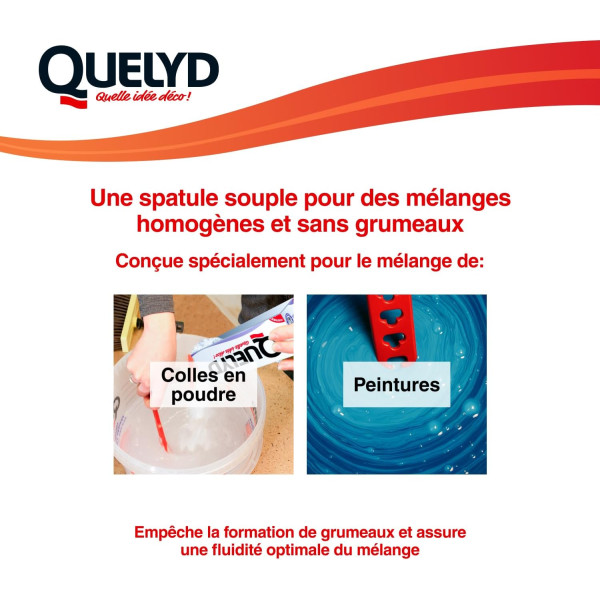 Spatule pour mélanger colle et peinture - Anti grumeaux - Plastique - Quelyd