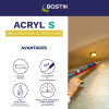 Mastic - Blanc - Etanchéité et calfeutrage - Intérieur/extérieur - Tous matériaux - Bostik Acryl S A550