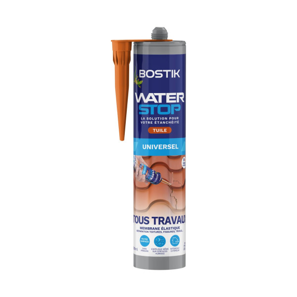 photo-Mastic - Etanchéité - Marron tuile - Réparation fuites, fissures, infiltrations - Bostik Waterstop