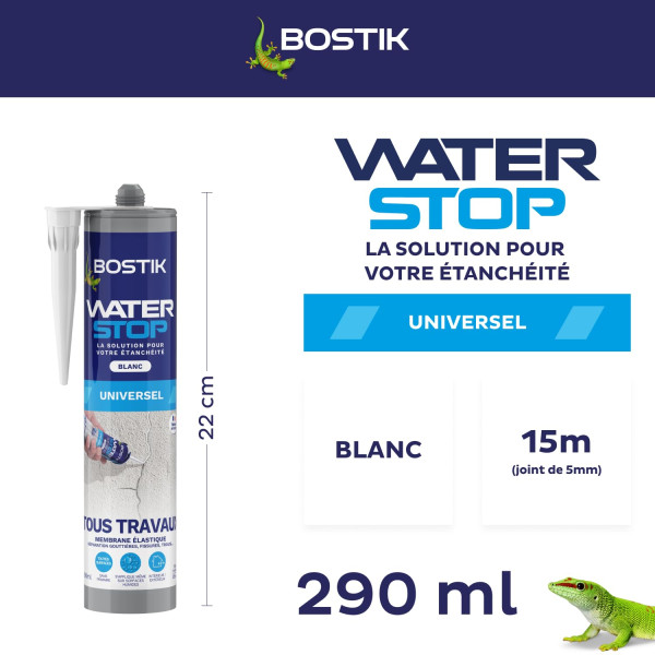 Mastic - Etanchéité - Blanc - Réparation fuites, fissures, infiltrations - Bostik Waterstop
