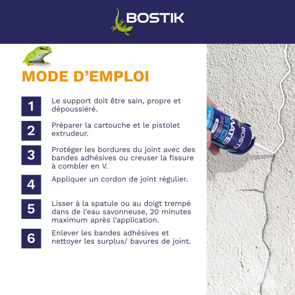 Mastic - Etanchéité - Blanc - Réparation fuites, fissures, infiltrations - Bostik Waterstop